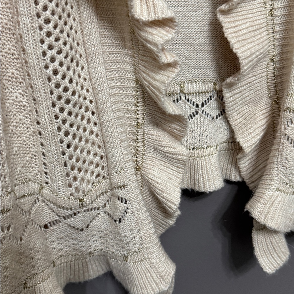 Alberto Makali Cardigan Light Sweater with ruffle detail. Dressy/Casual/ - Picture 3 of 5